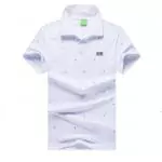 boss short sleeve polo t-shirt music note blanc